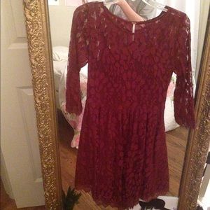 Free People Floral Mesh Lace Dress
