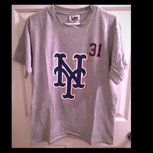 Vintage Gray MLB New York Mets Piazza 31 Jersey Shirt