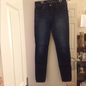 Hi rise dark wash jeans