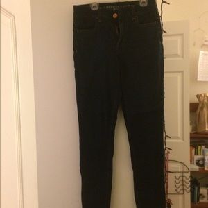 Hi rise dark wash jegging