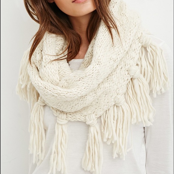 Brand New Soft Cream Fringe Scarf