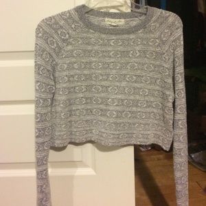 long sleeve knitted crop top