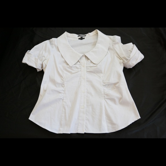 Nine West princess seam pin-stripe blouse