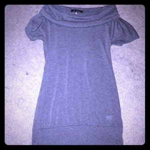 Grey shirt/short sleeve sweater dress
