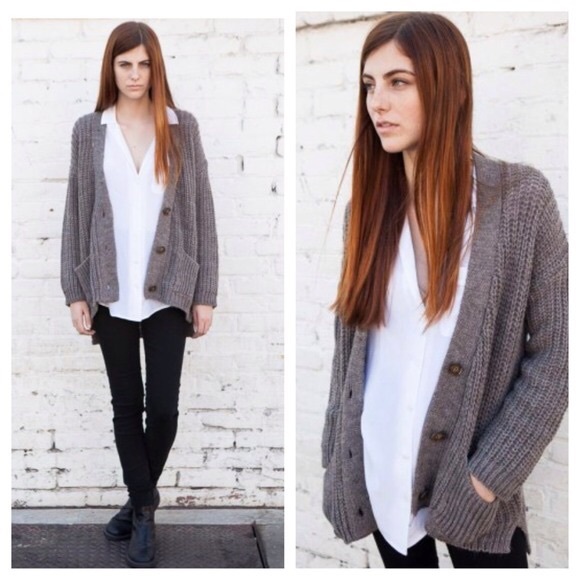 Brandy Melville Gray Sweater Cardigan