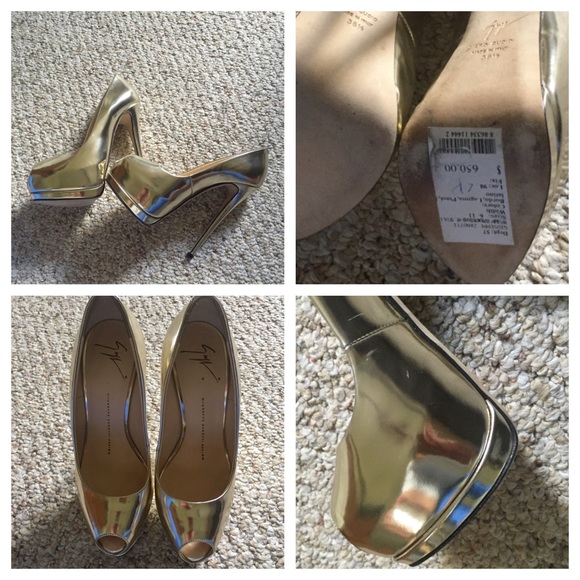 Giuseppe Zanotti metallic peep toe heel - Picture 8 of 11