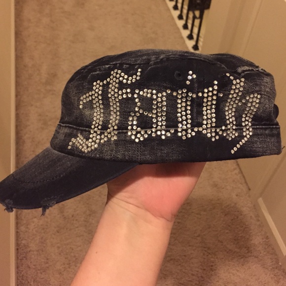 Adorable distressed rhinestone hat!