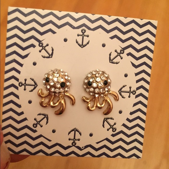 Octopus crystal earrings