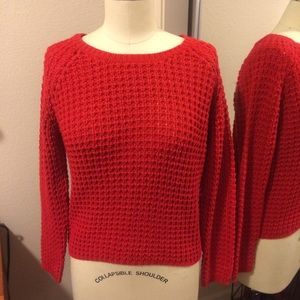 Red sweater with back zipper
