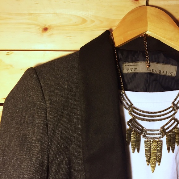 ZARA BASIC Black & Gray Blazer