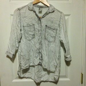 Acid Wash Crop Button Down