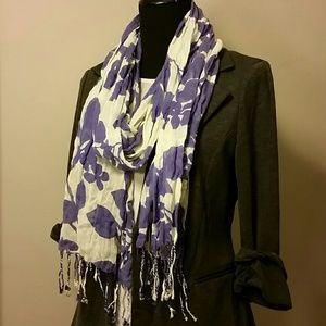 Light Fringed Floral Scarf