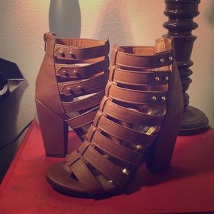 Tan leather heels
