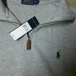 Mens Half Zip Polo Sweatshirt