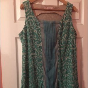 Anthropologie Young Essence Green Lace Size L