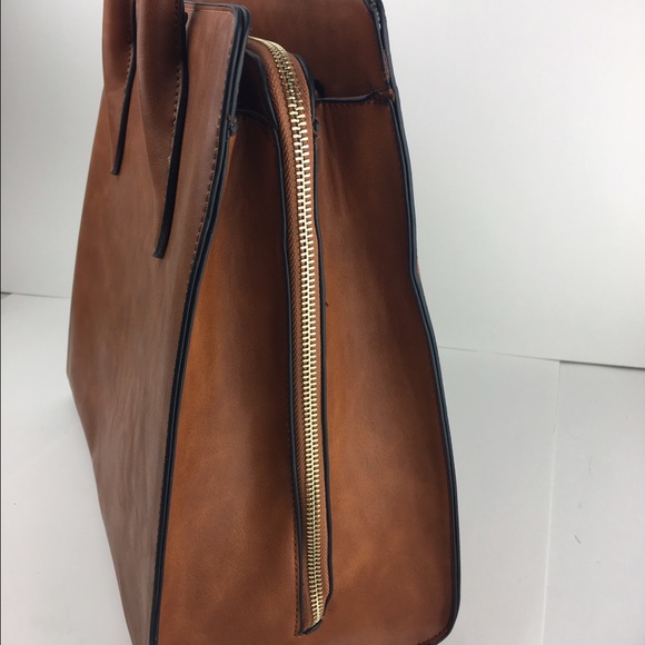 Large Structured Handbag Camel Holds iPad/tablet - Picture 4 of 8