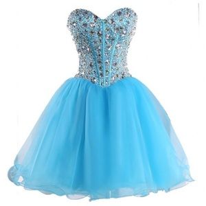 Caribbean blue, prom/ homecoming dress