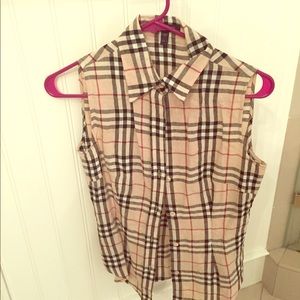 Burberry linen sleeveless top