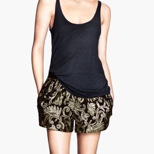 H&M Shorts - H&M Trend Black & Gold Sequin Embroidered Shorts H&M Shorts - H&M Trend Black & Gold Sequin Embroidered Shorts