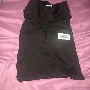 Pink half-zip black sweater size small