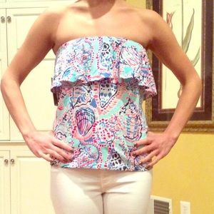 Lilly Pulitzer Wiley Ruffle Tube Top