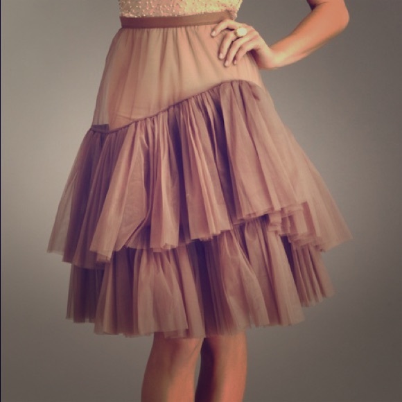 BCBG Maxazria Runway Cappuccino  Petticoat Skirt