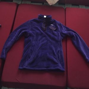Patagonia -purple quarter button pullover