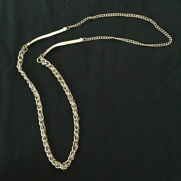 Long light gold necklace