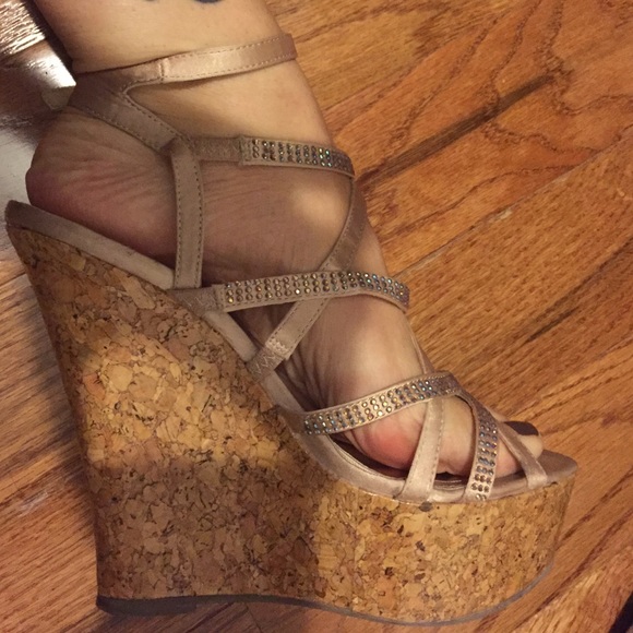 Bakers Nude Strappy Wedges - Picture 2 of 4