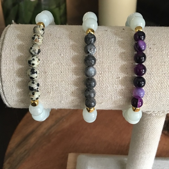 Gemstone stacking bracelets - Picture 2 of 4