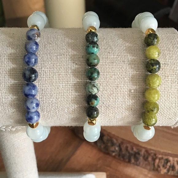 Gemstone stacking bracelets - Picture 3 of 4
