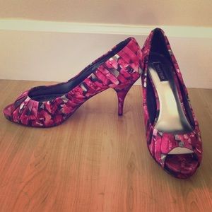 White House Black Market floral heels