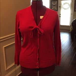 Lands end cotton/cashmere red sweater