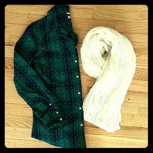Green Plaid Long Sleeve Shirt