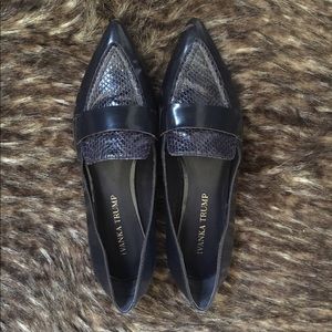 Ivanka Trump Navy Blue leather loafers!