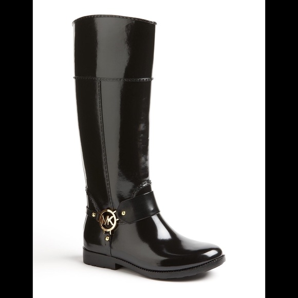 Black Michael Kors rain boots