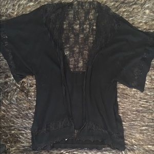 Black Kimono with laced back!