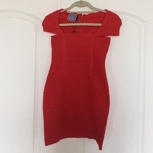 Red Herve leger dress