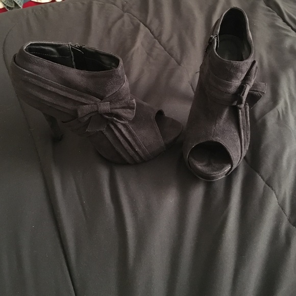 Charming Charlie black peep toe booties