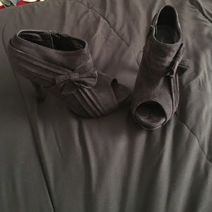 Charming Charlie black peep toe booties