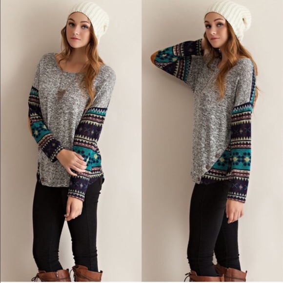 🚨1 HR SALE🚨HAYLEY ethnic long sleeve top - TEAL - Picture 2 of 3