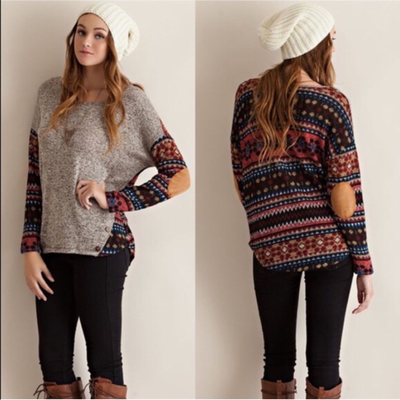 🚨1 HR SALE🚨HAYLEY ethnic long sleeve top - TEAL - Picture 3 of 3