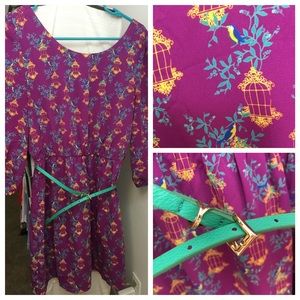 Bird cage designed 3/4 sleeve dress