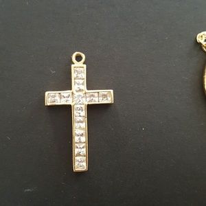 10k Gold Cross CZ pendant