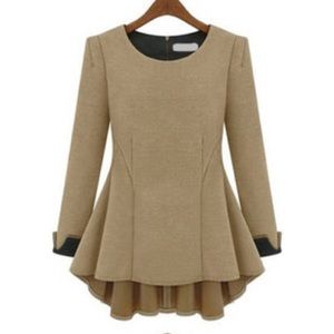 • new • Beige & Black Ruffle Bottom Too