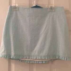 Blue seersucker skirt