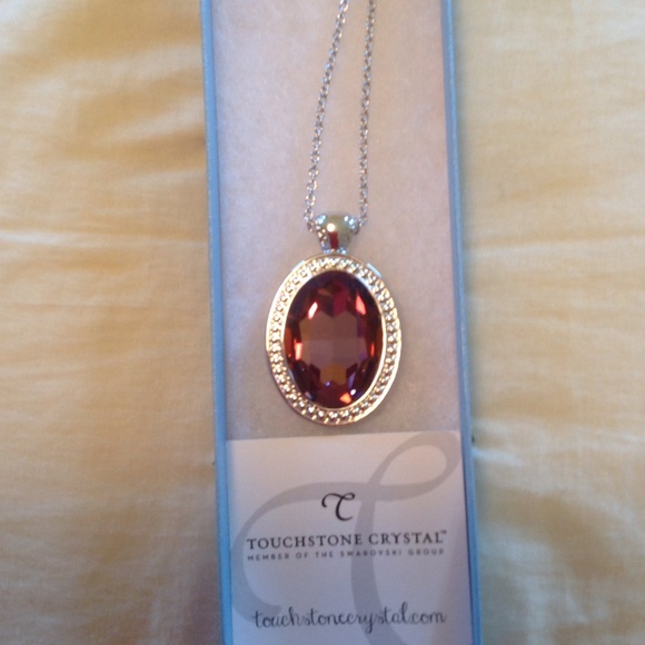 Touchstone Crystal looking glass pendant-Pink