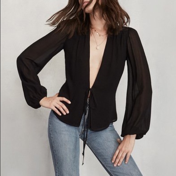 Reformation Black Blouses