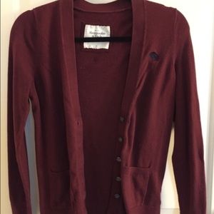 Maroon Abercrombie and Fitch Cardigan