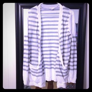 Xhilaration Grey and White Cardigan